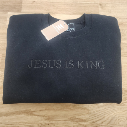 Christian Sweatshirt Embroidered Faith Apparel Unisex Crewneck Religious Clothing Inspirational Top Bible Study Outfit Christian Gift Comfortable Sweatshirt Jesus Is King