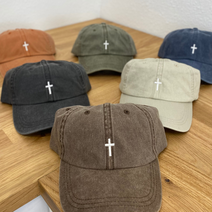 Christian Cross Hat Distressed