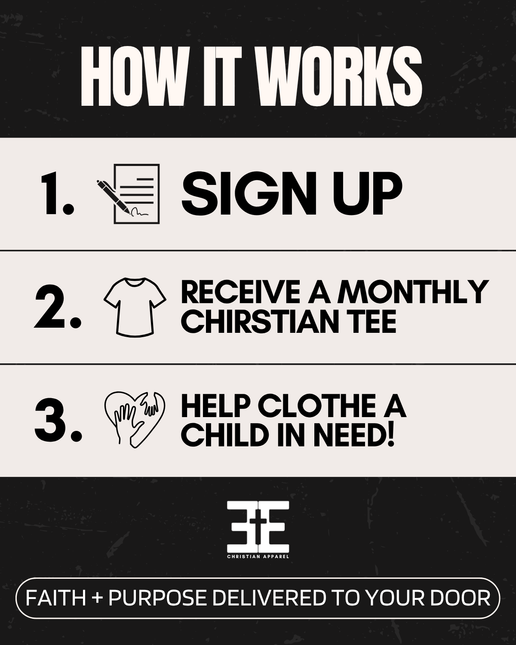 Sign up for the Equipped Tee Club Christian T-shirt subscription online