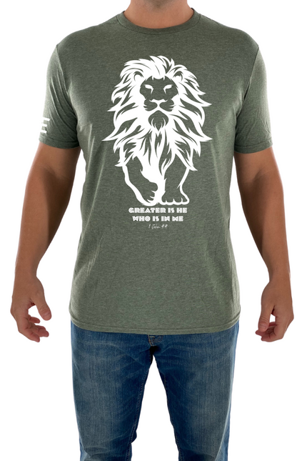 Greater Is He Lion Mens Tee