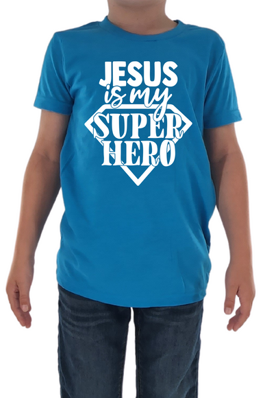 Jesus Is My Superhero Kids Tee