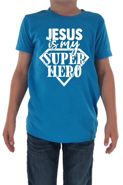 Jesus Is My Superhero Kids Tee