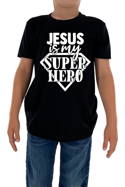Jesus Is My Superhero Kids Tee