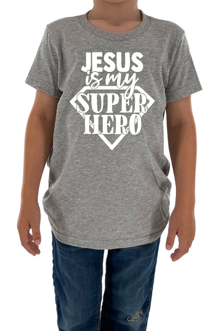 Jesus Is My Superhero Kids Tee