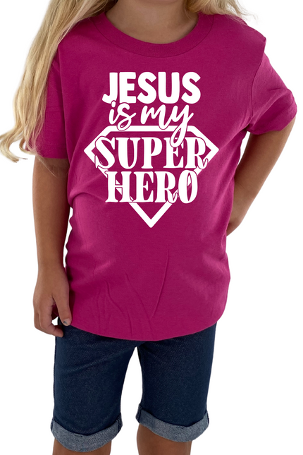 Jesus Is My Superhero Kids Tee